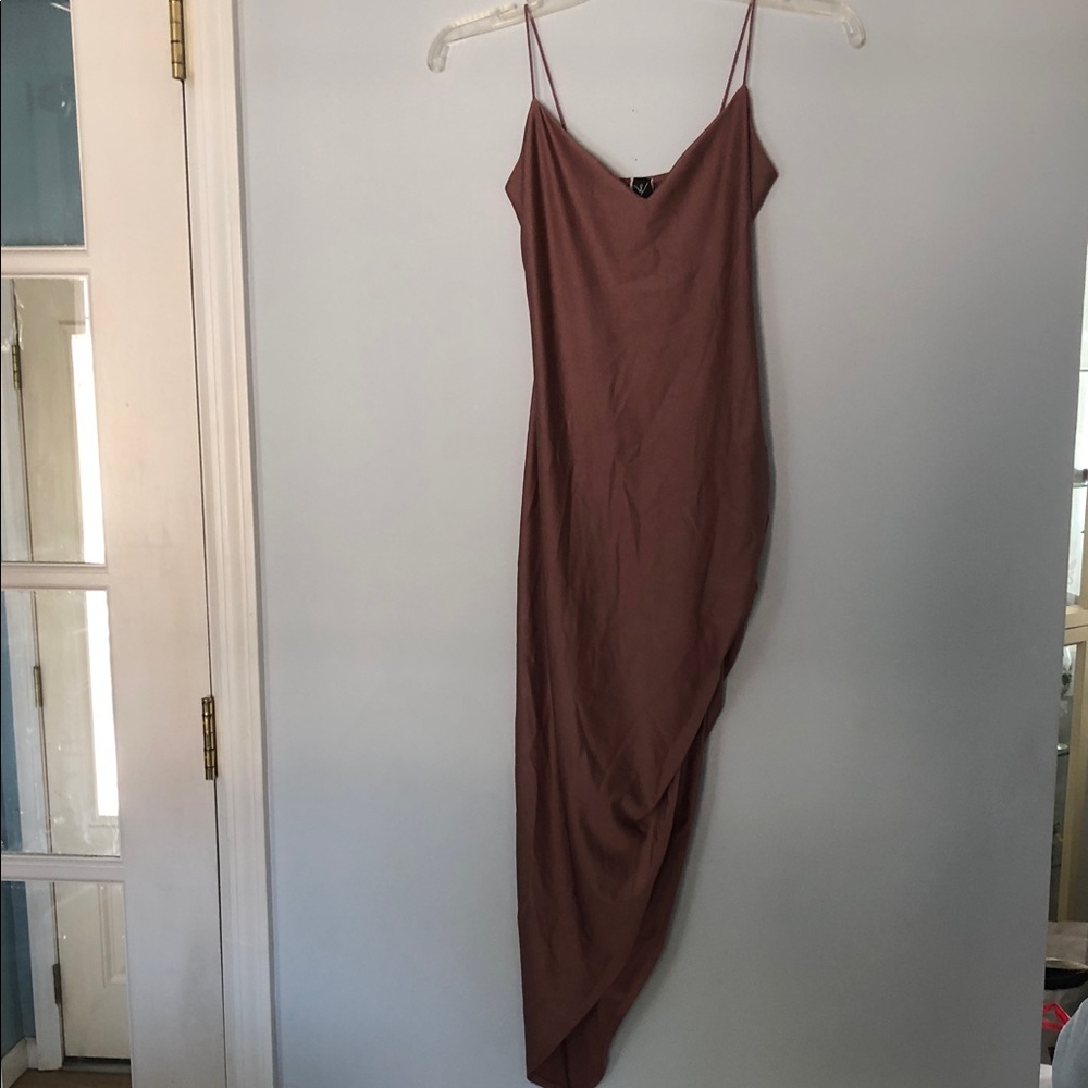 Windsor Dusty Mauve Asymmetrical Slip Dress